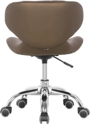 Miniatura 6 de MAYAKOBA HugoII Taburete corto (costura de diamante café), asiento rodante con altura ajustable de 13 a 15 pulgadas, perfecto para sala