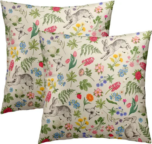 Miniatura 67 de Juego de 2 fundas de cojín decorativas con bandera americana y flores de amapola roja y azul, 16 x 16 pulgadas, fundas cuadradas para sofá, sillón