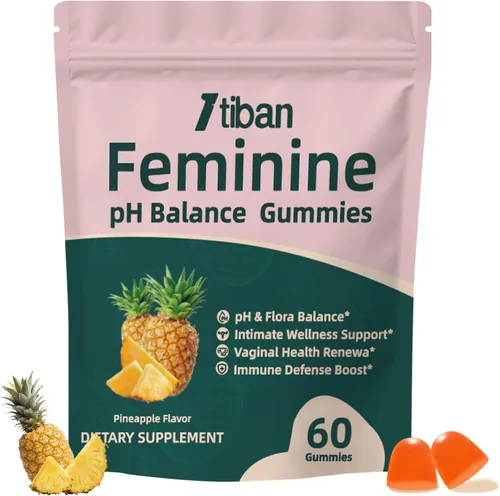 Gomitas para Mujeres para Equilibrio del pH, Probiótico Premium para la Salud Femenina Vaginal, Apoyo Inmunológico, Vegano, Sin Gluten, Sabor a Piña