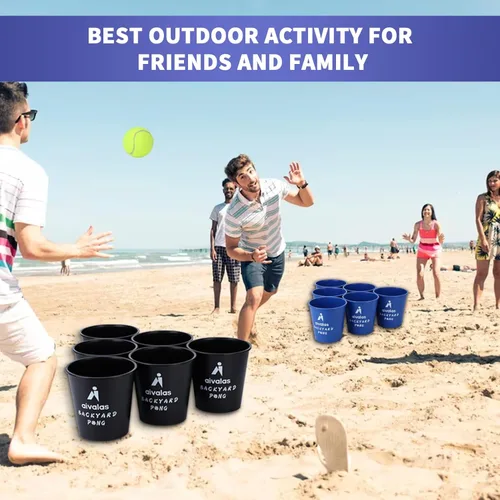 Miniatura 5 de Aivalas Yard Pong Outdoor Games, Giant Yard Games Set with 12 Buckets and Balls for Adults and Family, Toss Game Throwing Games for Beach, Camping