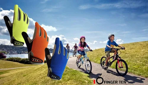 Miniatura 6 de FINGER TEN Guantes de ciclismo para niños y niñas y jóvenes, par de dedos completos, ciclismo de motocross, pantalla táctil, bicicleta de montaña