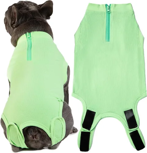 Miniatura 39 de Traje de Recuperación Wabdhaly para Perros, Traje de Cone de Perro con Cremallera Alternativa para Cirugía de Esterilización Femenina, Traje