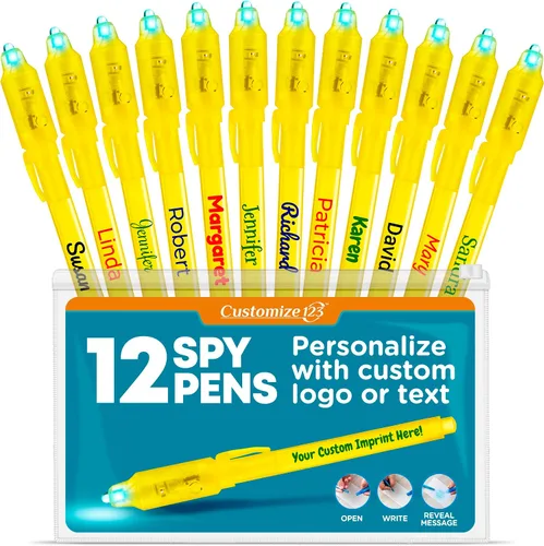Miniatura 14 de Paquete de marcadores de tinta invisible que desaparecen personalizados, escritor de mensajes secretos personalizados con luz UV, diversión