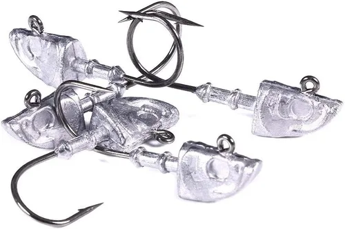 Miniatura 6 de Swimbait Jig Head Jig Head Flats Jig Head Bait Spin Head Jigs - Cabeza de pez realista, 5 unidades Paquete de 5 cabezales de plantilla de 1/2 oz