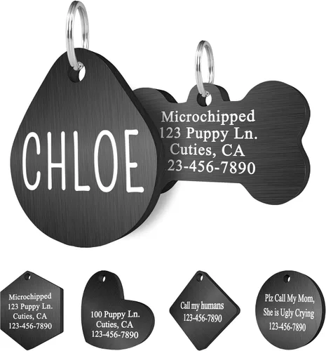 Miniatura 19 de Ultra Joys Etiquetas de identificación personalizadas de perros y gatos para mascotas, etiquetas de identificación personalizadas en la parte