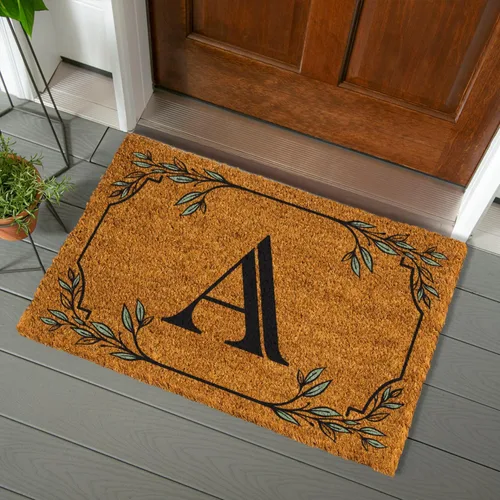 Miniatura 32 de Evergreen Flag Alfombra de puerta de fibra de coco monograma Letra B Alfombra para puerta delantera para interiores y exteriores 71x41 cm