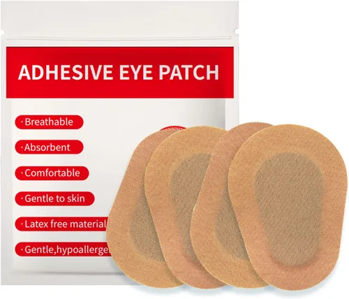 40 parches adhesivos beige para los ojos para adultos, vendajes de tela no tejida para los ojos, almohadillas cómodas y transpirables para niños con