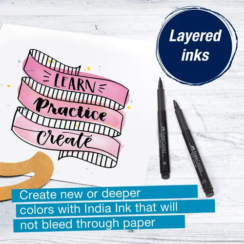 Miniatura 6 de Faber-Castell Black Modern Lettering Pitt Artist - Juego de 4 bolígrafos