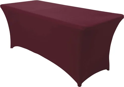 Miniatura 75 de Obstal Funda de mesa de elastano elástica de 4 pies para mesas plegables estándar, paquete de 2 manteles rectangulares universales ajustables