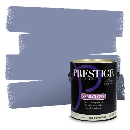 Miniatura 1034 de Pintura Exterior + imprimación PRESTIGE, todo-en-uno, 1 galón, acabado mate, color comparable al Valspar* Royal Gray* VS151-Gris real