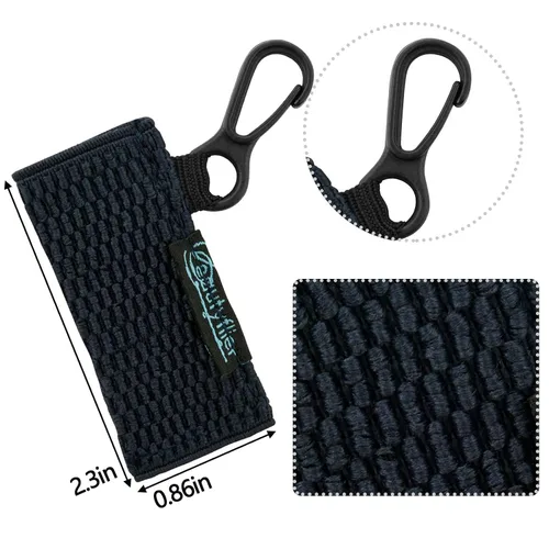 Miniatura 4 de Beautyflier Lindo llavero elástico para bálsamo labial, funda para lápiz labial, soporte de manga para lápiz labial para Burts Bees Chapstick, Negro