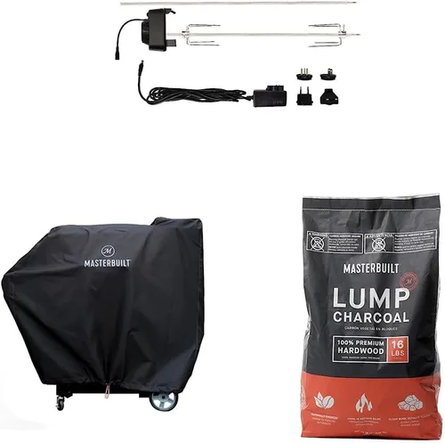 Miniatura 7 de Masterbuilt® Gravity Series - Accesorio de Rotisserie con varillas de asador de acero inoxidable, garras de carne y fuente de energía eléctrica