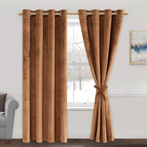 Miniatura 167 de JIUZHEN - Cortinas de terciopelo gris de 63 pulgadas opacas para sala de estar - Cortinas gruesas de terciopelo con ojales para ventana