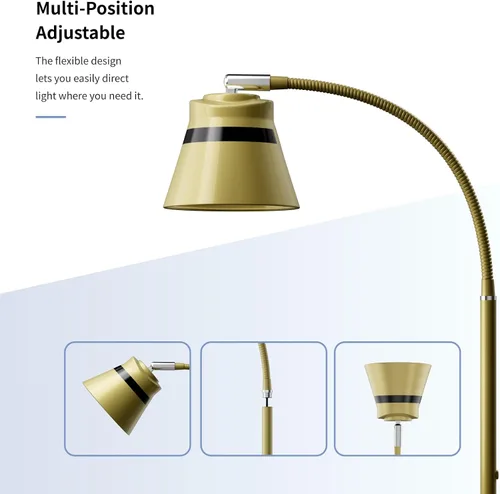 Miniatura 7 de AXX Lámpara de escritorio dorada, luz de mesa de 24 pulgadas para oficina en casa, dormitorio, dormitorio universitario, bombilla LED incluida, 1000