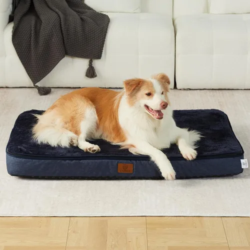 Miniatura 19 de LIORCE Cama grande para perros de espuma viscoelástica, camas ortopédicas de 4 pulgadas de grosor para perros grandes, cama impermeable para perros