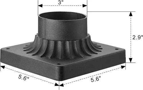 Miniatura 3 de Emliviar Base de montaje en muelle, adaptador de montaje de muelle de aluminio fundido de 3 pulgadas en acabado negro, 20069 BK