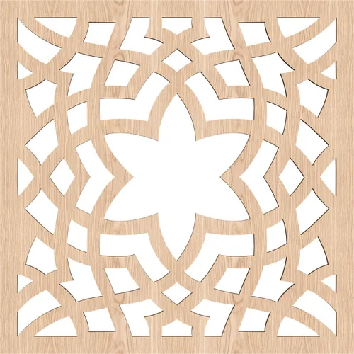 Miniatura 2 de 15 3/8 pulgadas de ancho x 15 3/8 pulgadas de alto x 1/4 pulgadas de alto, tamaño mediano, paneles de pared de madera de calado, roble rojo