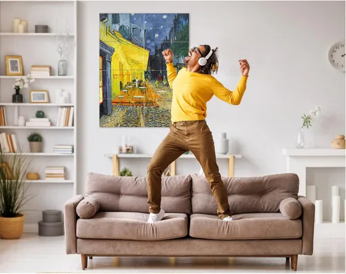 Miniatura 4 de JBER Paneles acústicos artísticos, paquete de 8 paneles acústicos para decoración de pared con autoadhesivos, paneles de absorción de sonido