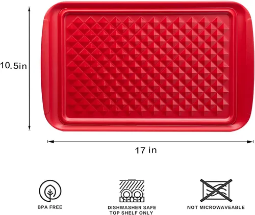 Miniatura 7 de LEHAHA Bandejas para preparar y servir a la parrilla, bandeja para servir barbacoa, bandejas de melamina para alimentos, juego de 2, gran regalo