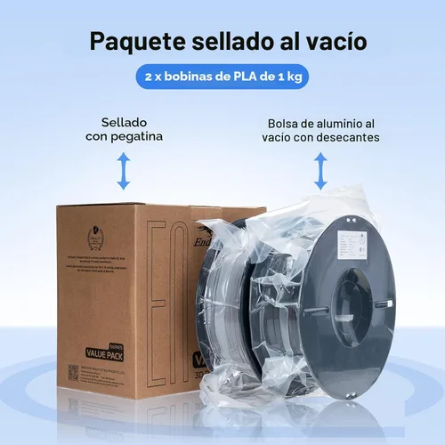 Miniatura 6 de Creality Filamento para Impresora 3D, Filamento PLA 1.75mm Paquete 2Kg para Impresión 3D, Filamento PLA Ender Sin Enredos, Fuerte Adhesión