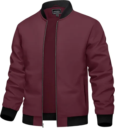Miniatura 10 de TACVASEN Chaqueta Ligera para Hombre Chaqueta Bomber de Primavera Otoño Rompevientos Abrigos Casuales Elegantes con Bolsillos
