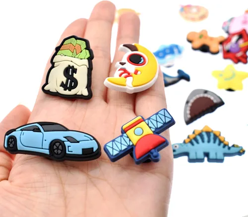 Miniatura 2 de Ibuclein Lot of Random Shoe Charms 4060100150185200pcs Different Mixed Shoe Charm Decorations Lovely Cool PVC Animals Flowers Balls Letters Numbers