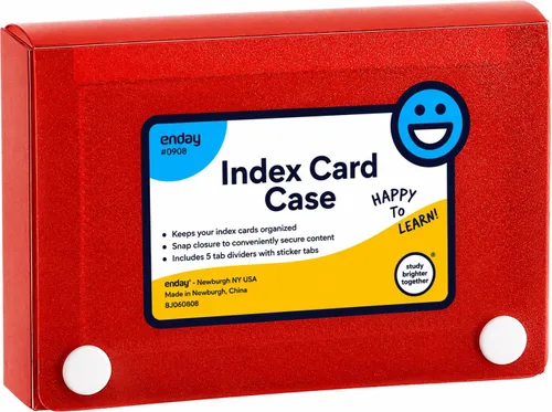 Miniatura 16 de Enday Estuche organizador de tarjetas de índice rosa, 3 x 5, caja de archivos con 5 divisores, caja de tarjetas con capacidad para 100 tarjetas