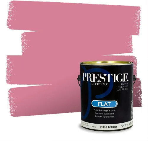 Miniatura 258 de Prestige Paints Pintura exterior e imprimación en uno, 1 galón, plano, coincidencia comparable de Valspar* Amber Rose*