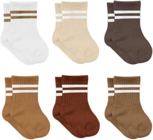 Miniatura 15 de bistyle Calcetines tobilleros con agarre para bebé, 6 pares, calcetines de algodón orgánico para recién nacidos, calcetines para niños y niñas