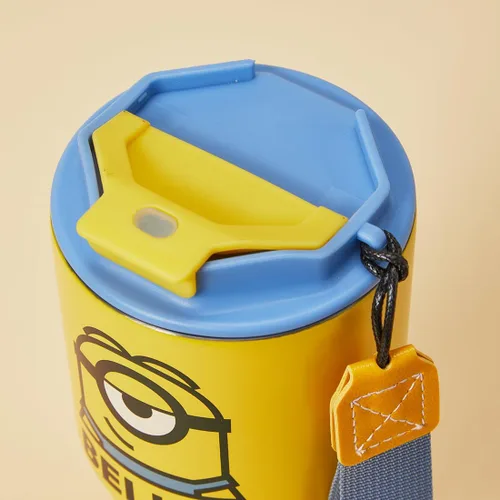 Miniatura 4 de MINISO Minions - Vaso de viaje de acero inoxidable de 17 onzas con correa, botella de agua aislada al vacío con tapa y soporte para taza de café