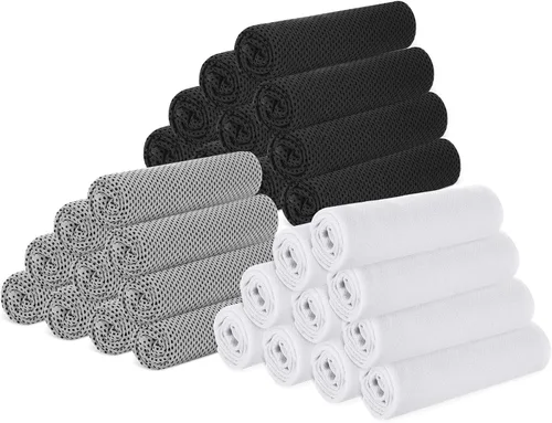 Miniatura 22 de Hosuly Paquete de 30 Toallas Refrescantes, 40"x12" Hielo Transpirables Suaves Frías Paño de Sudor Microfibra Paños de Entrenamiento para Gimnasio