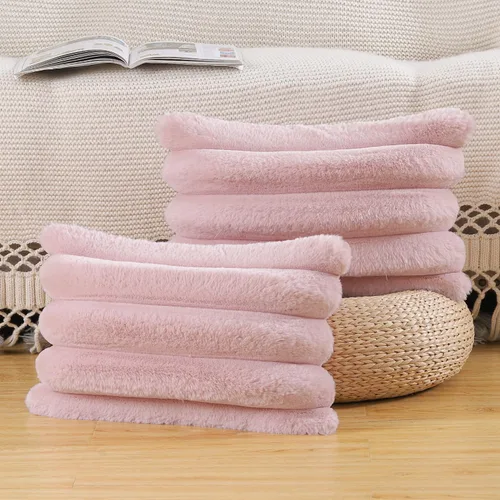 Miniatura 9 de MADIZZ Juego de 2 fundas de almohada de lana sintética a cuadros de 12 x 20 pulgadas / 12.0 x 20.0 in., súper suaves, bohemias, decorativas