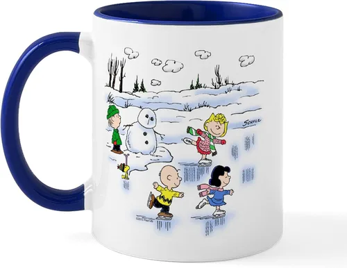 Miniatura 20 de CafePress Peanuts Gang Christmas Taza de Café de Cerámica de 11 oz (325 ml)