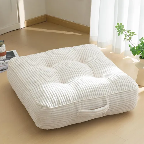 Miniatura 70 de HIGOGOGO Cojín de suelo para adultos, cojín de meditación, grande y redondo, funda de pana copetuda, para sala de estar o yoga, 22 x 22 pulgadas