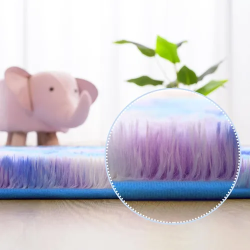Miniatura 4 de AROGAN Alfombras suaves de 2 x 4 pies para dormitorio, alfombra mullida de felpa, alfombra peluda que no desprende para guardería, habitación