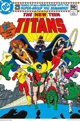 Miniatura 12 de Trends International DC Comics - Póster de pared #1 de Teen Titans - The New Teen Titans, 14.725 x 22.375 pulgadas, versión enmarcada de madera