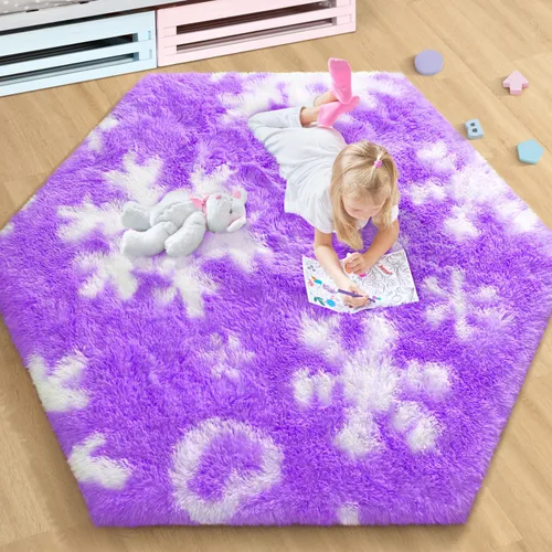 Miniatura 163 de EVOIONOS - Alfombra redonda gris para dormitorio, 5x5 pies; alfombras circulares suaves y esponjosas para sala de estar, alfombras de felpa peludas