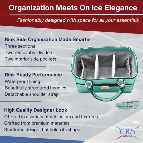 Miniatura 157 de CRS Cross Rink Side Tote. Ice Skating Accessory Bag-Figure Skating, Roller, Inline Skaters, Dance, Cheer.Organizes Guards Water Bottle Phone