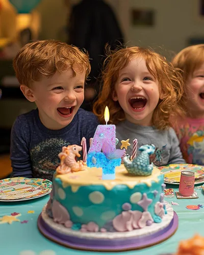 Miniatura 2 de Velas de cumpleaños con temática de sirena, número 4 para niñas, suministros para fiesta de cumpleaños con purpurina, decoración de fiesta