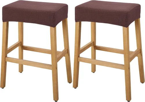 Miniatura 45 de YISUN Fundas de taburete rectangulares, paquete de 2 fundas elásticas impermeables para asiento de silla de montar, taburetes de bar, sillas de bar