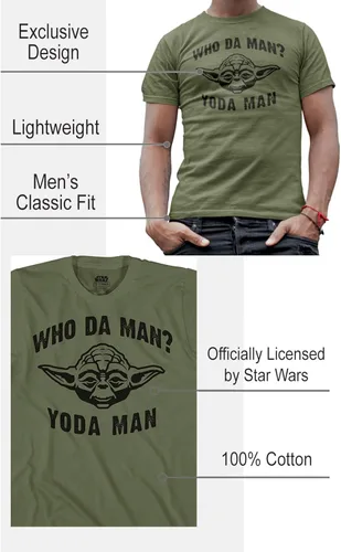 Miniatura 2 de STAR WARS Who Da Man Yoda - Camiseta gráfica para hombre Verde