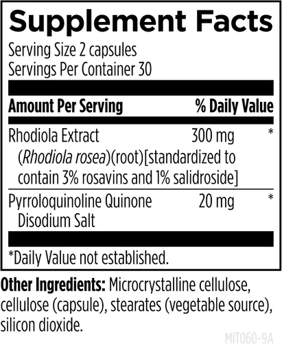 Miniatura 3 de Designs for Health Fórmula energética de mitocondrias con Bio-PQQ - Mito-PQQ Rhodiola + 20 mg PQQ (Pirroloquinolina Quinona) Suplemento - Apoya