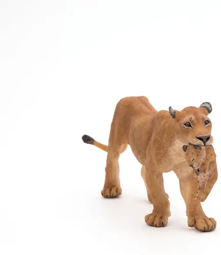 Miniatura 6 de Papo Figura Wild Animal Kingdom, Leona con cachorro, multicolor (50043), 2.6 in