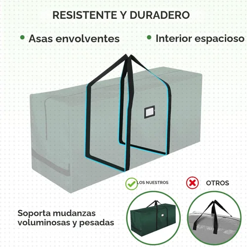 Miniatura 4 de BALEINE Bolsa de almacenamiento extra grande para árbol de Navidad de 7.5 pies con asas reforzadas y cremalleras dobles para una amplia apertura
