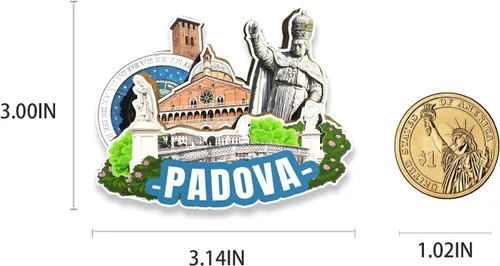 Miniatura 3 de Imán de Padova de Italia para nevera, monumentos 3D, decoración coleccionable de recuerdos hechos a mano