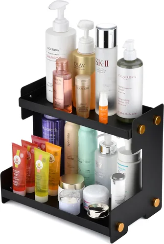 Miniatura 16 de FFK Organizador de baño para encimera, almacenamiento de 2 niveles: organizador de encimera de baño, soporte de acrílico para almacenamiento