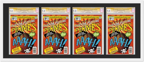 Miniatura 41 de Marco negro para cómics graduados Marco completo de cómics con paspartú de conservación negro y acrílico de grado UV Hecho para exhibir (6)
