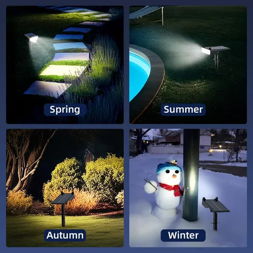 Miniatura 3 de HOFLYW Focos solares impermeables para exteriores, luces solares de camino de paisaje del atardecer al amanecer, iluminación al aire libre, 4 modos