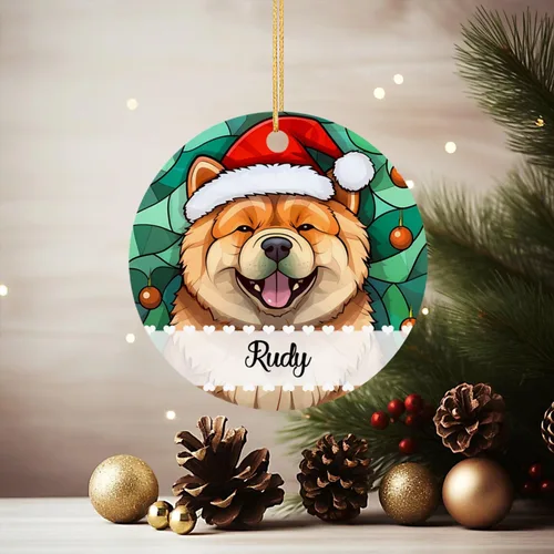Miniatura 3 de Chow Chow - Adorno decorativo para árbol de Navidad 2026, adorno personalizado para sombrero de Navidad, regalo de adornos de Navidad para perros