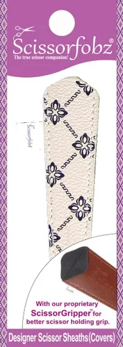 Miniatura 35 de Fundas protectoras para tijeras de diseñador, 4 unidades, tamaño surtido, diseño floral victoriano azul #4-304 Jardín floral victoriano azul